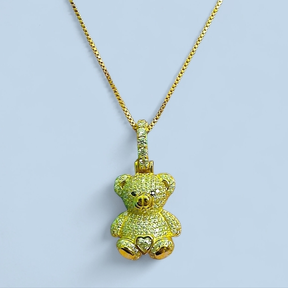 925 Gold Over Moissanite Pendant